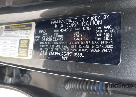 2023 Kia Sportage Hybrid Ex z USA, uszkodzony, nr VIN KNDPVCAG4P7105591